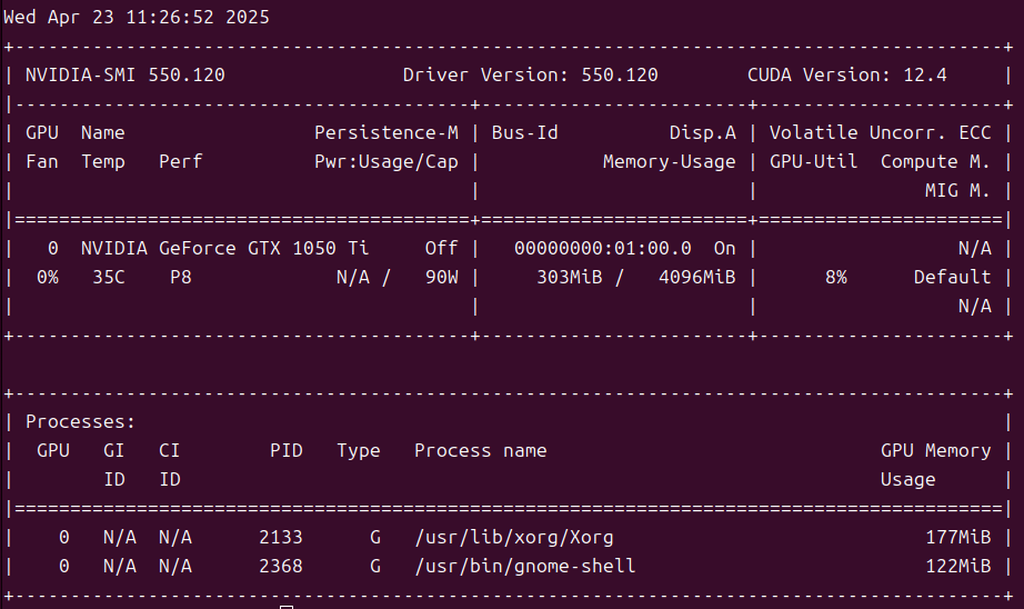 nvidia-smi命令输出