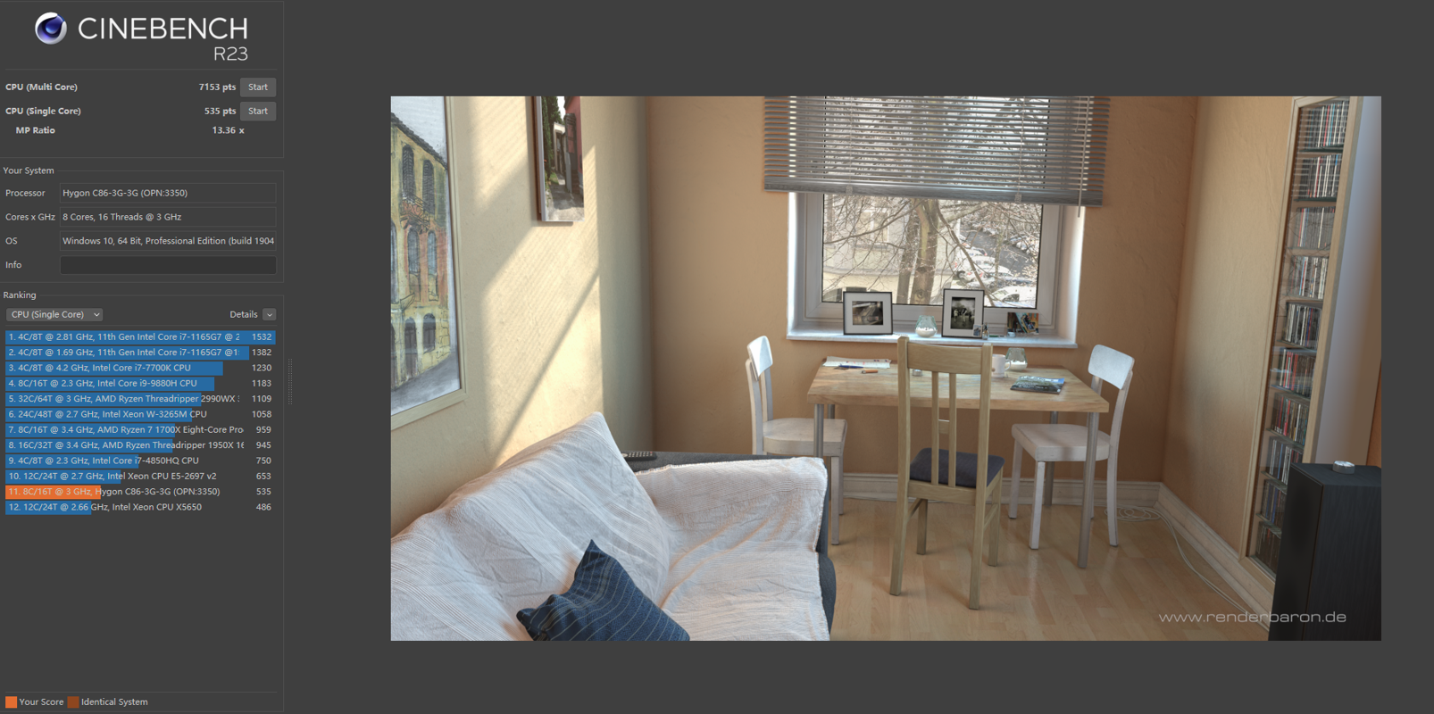 Cinebench R23测试结果